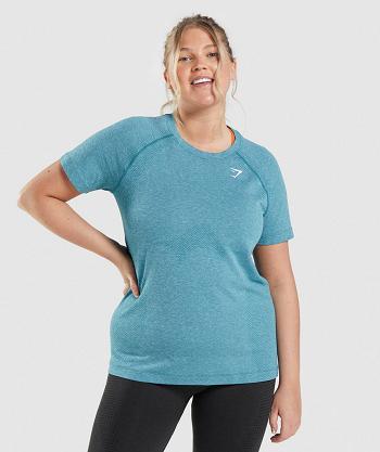 Dámské T Shirts Gymshark Vital Seamless 2.0 Light Tyrkysové | CZ 3265FDN